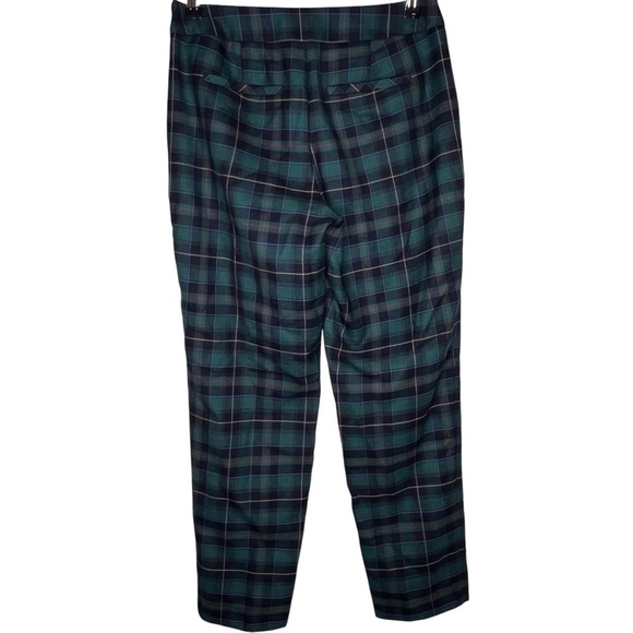 Talbots Wool Blend Blue Green Tartan Plaid Ankle Pants Size 2 Lined Side Zip - Picture 16 of 16